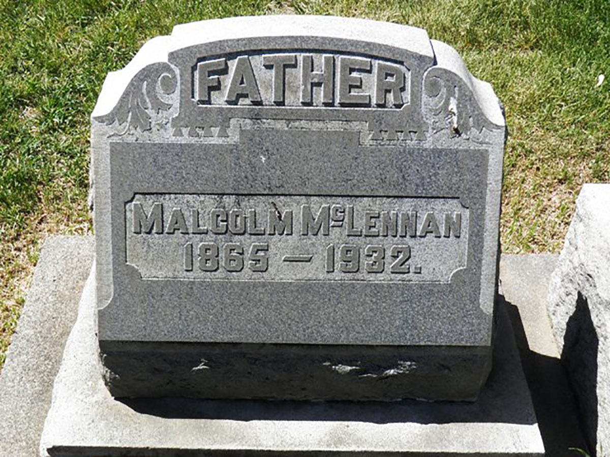 Photo of headstones/Malcolm McLennan Headstone Tahoma Cemetery, Yakima County, Washington, USA